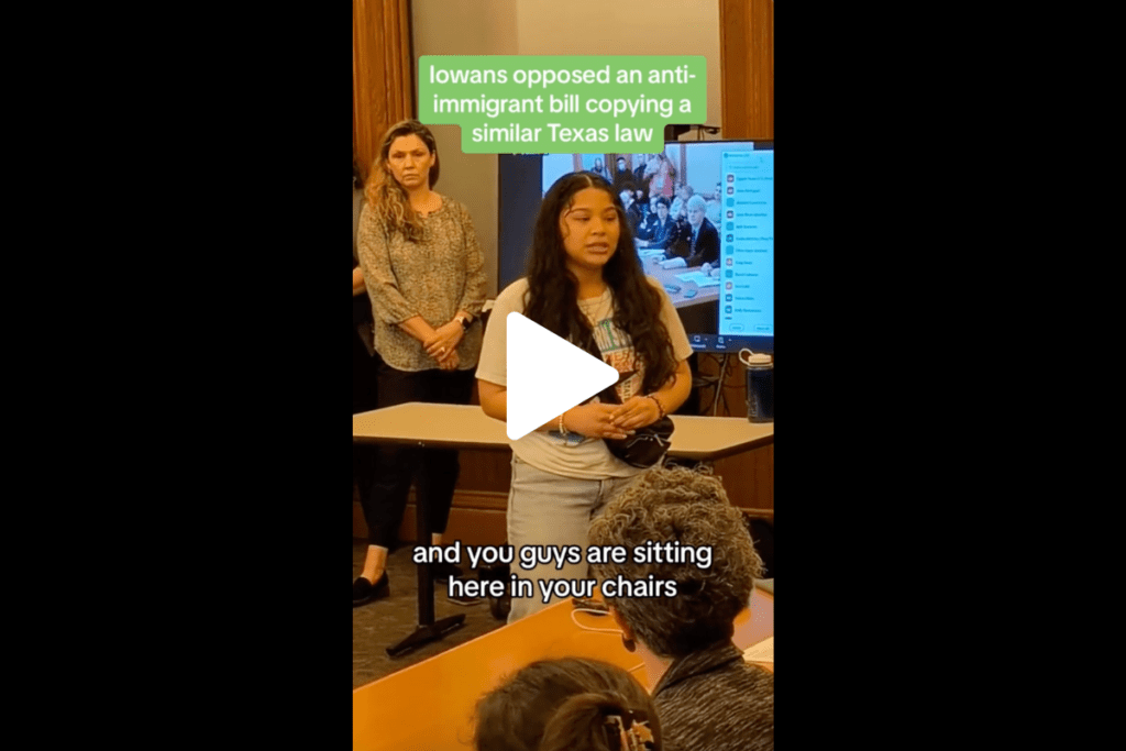 Screenshot of a video of an HF 2608 Senate subcommittee meeting