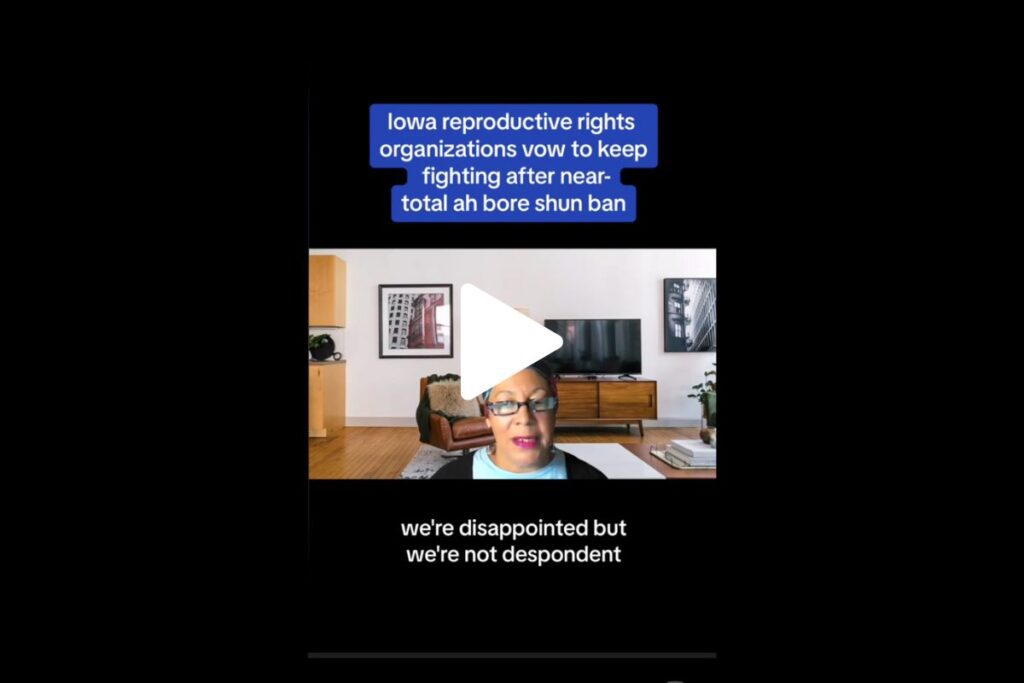 Screenshot of video of Francine Thompson speaking at a reproductive rights Zoom press conference