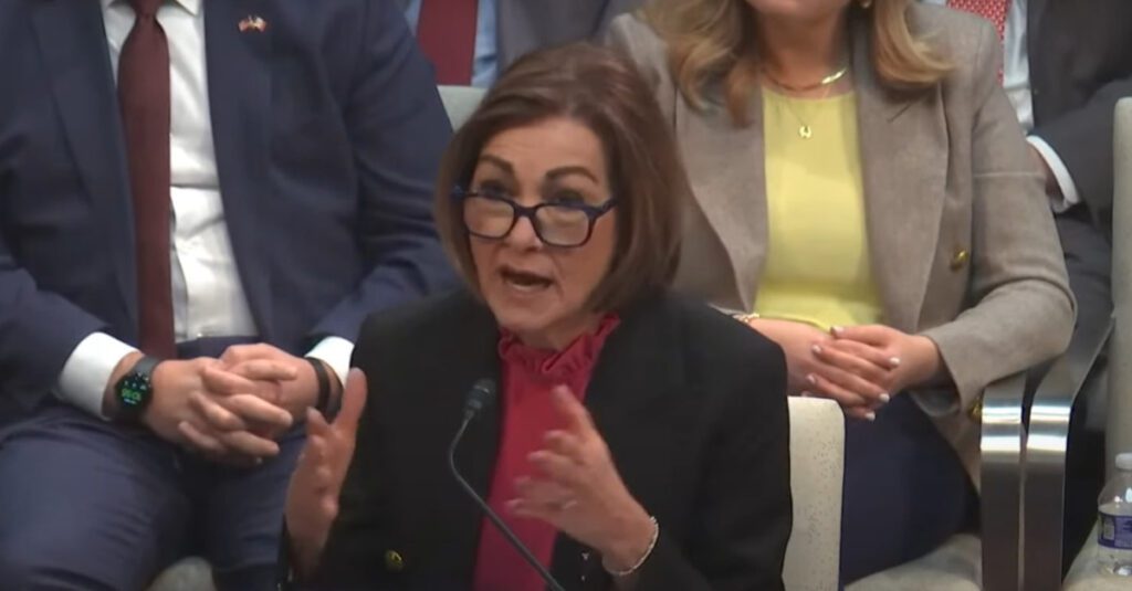 Gov. Kim Reynolds testified before the House Oversight and Government Reform Committee on Wednesday, February 5, 2025.